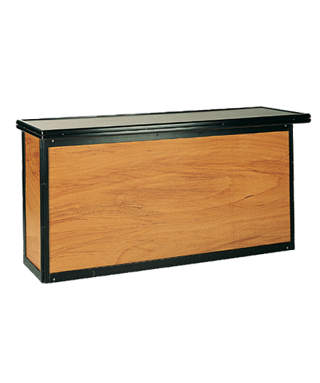 Sima counter – Scratch resistant wood finish, with black metal edging and legs Size 1930x630x h 1000 mm