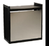 Reception counter - Black painted aluminium finish with stainless steel front. Size 500 x 1000 x h 1030 mm