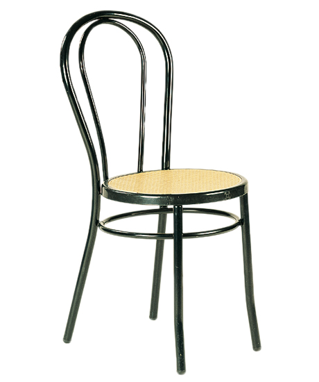 sedia Tipo Thonet colore nero, seduta tipo paglia di Vienna