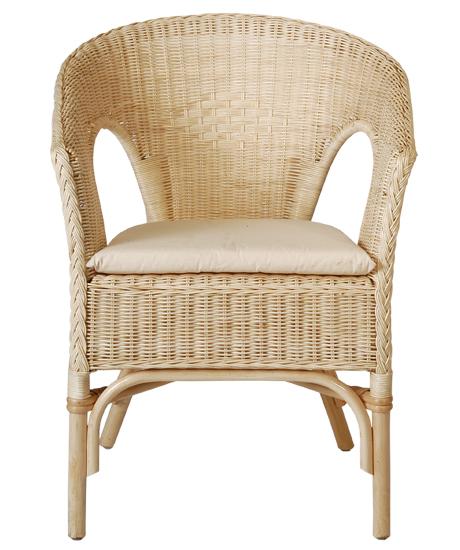 Wicker armchair – In natural wicker rattan, natural colour, stackable