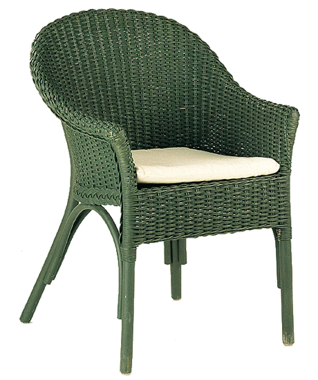 Wicker armchair – In natural wicker rattan, black or white, stackable