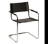 Leather armchair - leather seat and back with chromed steel frame Size 600x600x h 800 mm