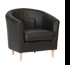 Leather chair – In black leather, solid beech legs Size 800x700x h 800 mm