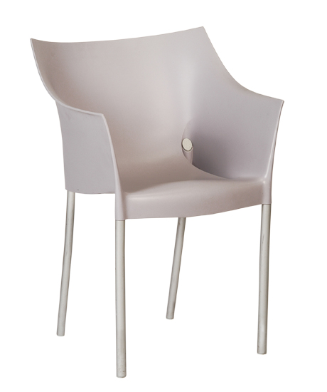 Dr. No chair – In plastic material, colours: green yellow, grey, orange, blue. Size 500x500 x h 800 mm