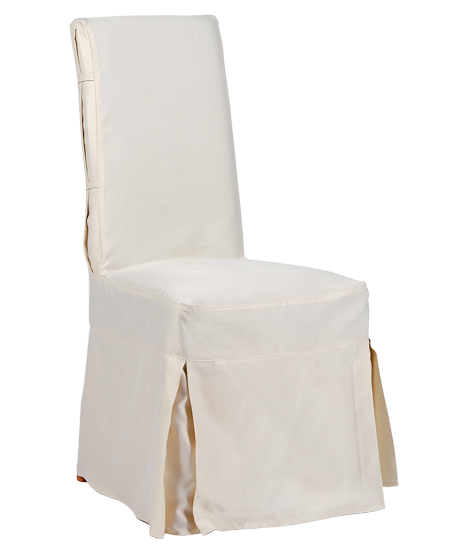 Upholstered chair + upholstered chair with cover- Wooden chair with green upholstery and cover Size Ivory polyester cover