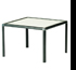 Tavolino d'appoggio in laminato In laminato antigraffio bianco o nero, con bordatura e gambe in metallo nero Dimensione 630x630x h 430/730 mm