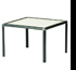 Side tables - In scratch resistant laminate, black or white, with black edging and metal legs Size 630x630x h 430/730 mm