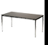 Meeting table – Black scratch resistant laminate, with tubular chromed steel legs and frame. Size 1600 x 800 x h 720