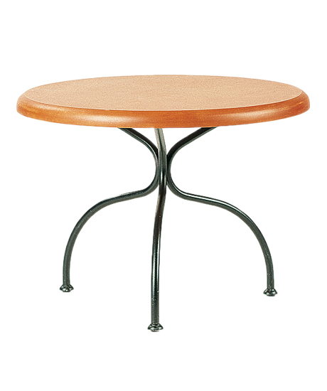 Cherry table – In cherry with iron legs, black Size  Ø 600 x h 450 mm