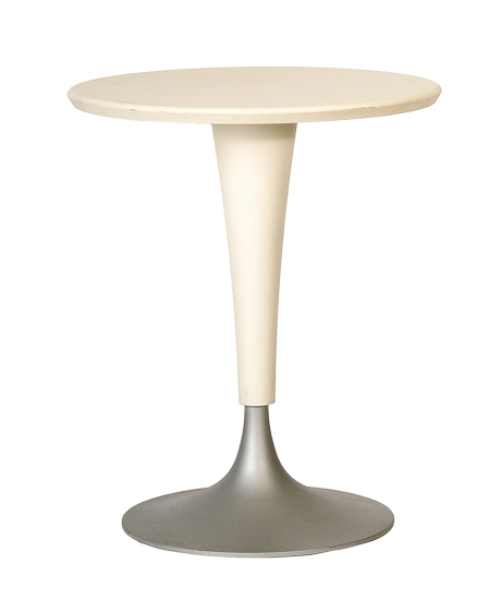 Dr. No table – In plastic material, cream coloured Size Ø 600 x h 730 mm