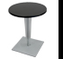 Top top table - Top in lacquered polyester, pleated transparent leg and aluminium base- Size Ø 600 x h 720 mm